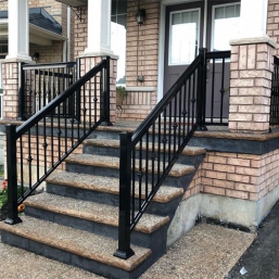 Aluminum railing for the veranda installation